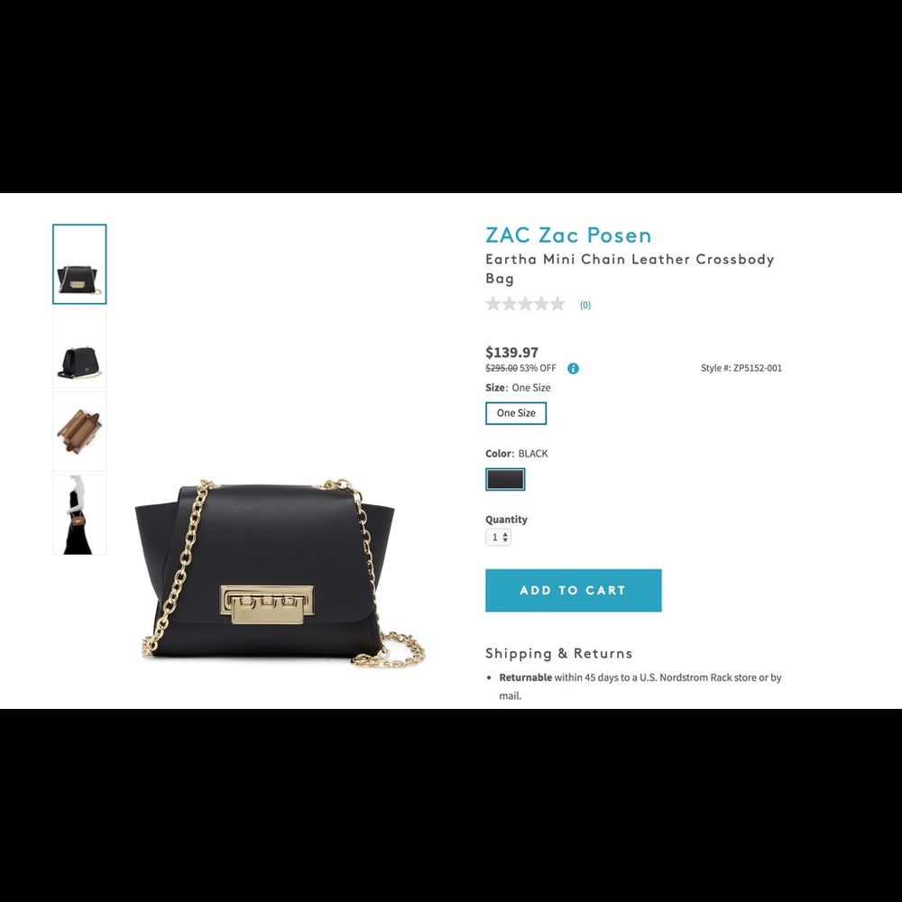 Zac Posen Eartha mini chain leather crossbody bag